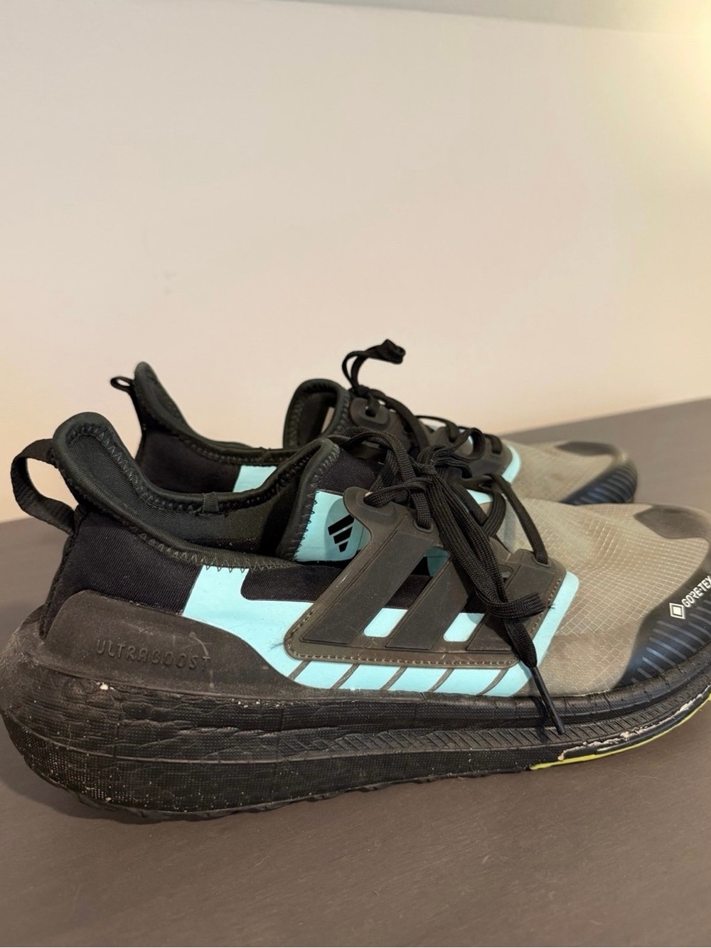 adidas Black and Light Blue Men's Athletic Running Shoes